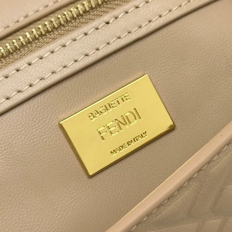 Fendi Beige Baguette Shoulder Bag - Image 10