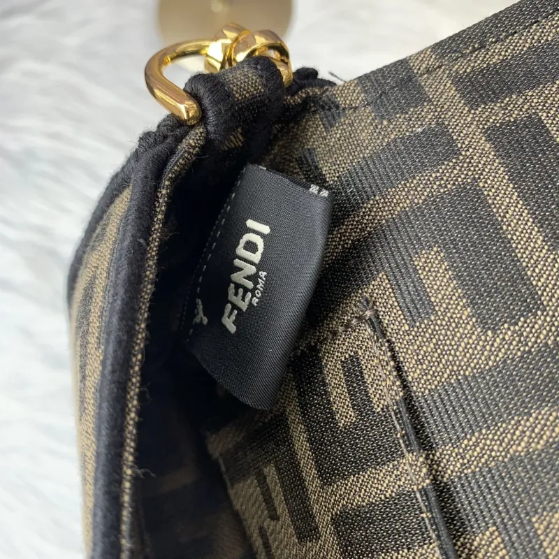 Fendi Brown FF Pattern Baguette Shoulder Bag - Image 8