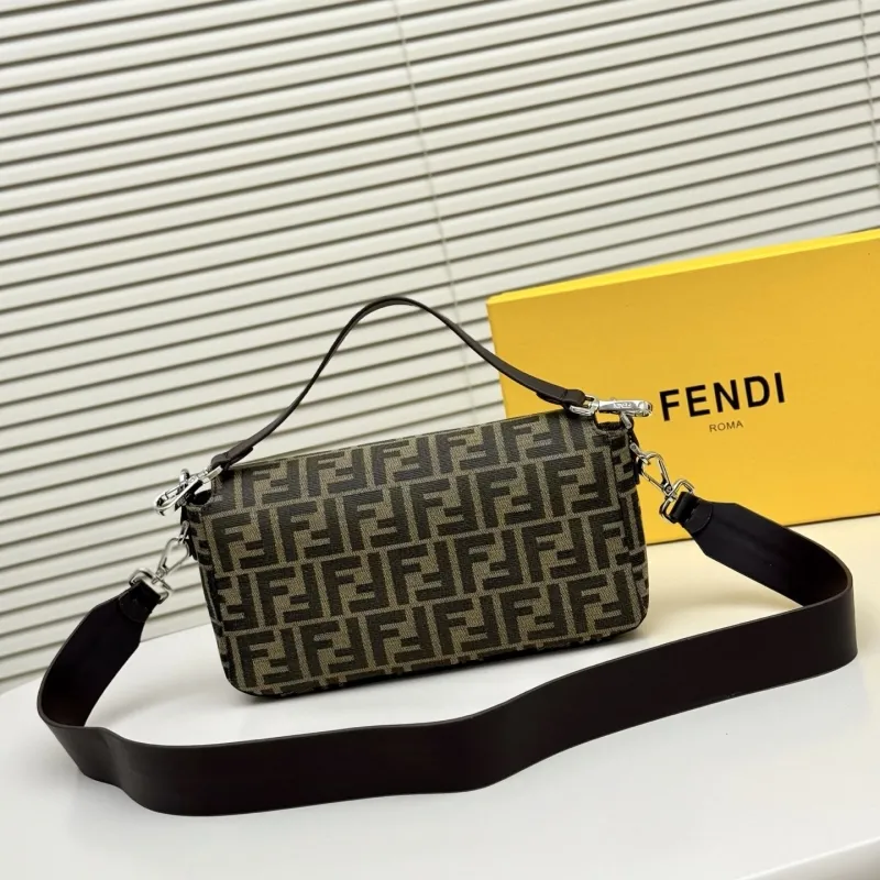 Fendi FF Monogram Baguette Shoulder Bag - Image 3