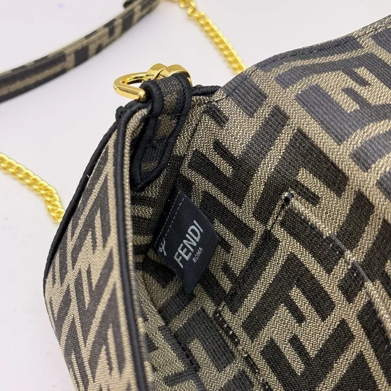 Fendi FF Monogram Baguette Shoulder Bag - Image 9