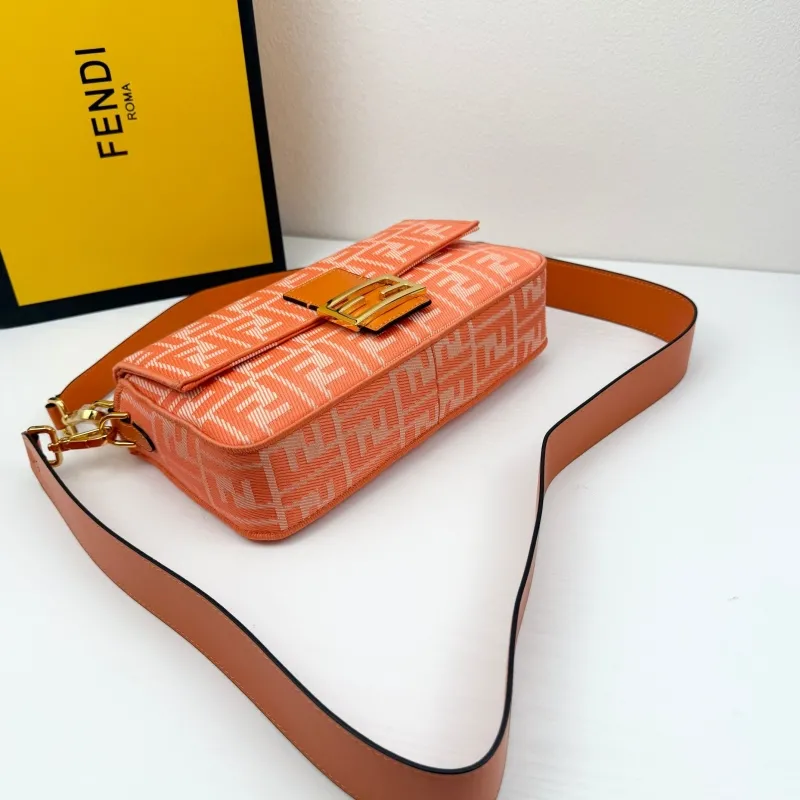 Fendi Orange Baguette Shoulder Bag 8867-27 - Image 4