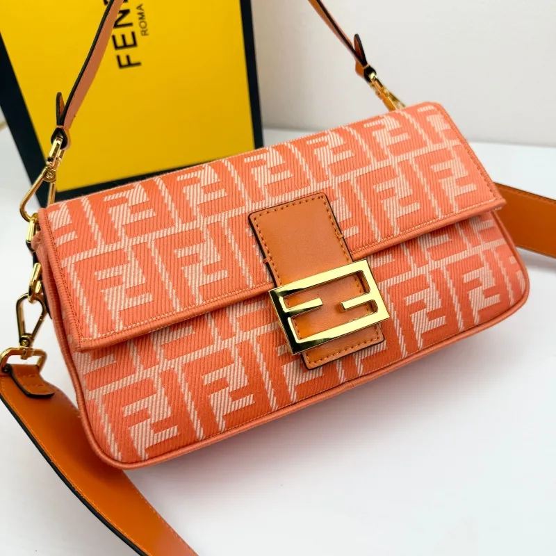 Fendi Orange Baguette Shoulder Bag 8867-27 - Image 5
