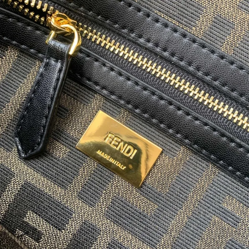 Fendi Brown FF Monogram Baguette Shoulder Bag - Image 8