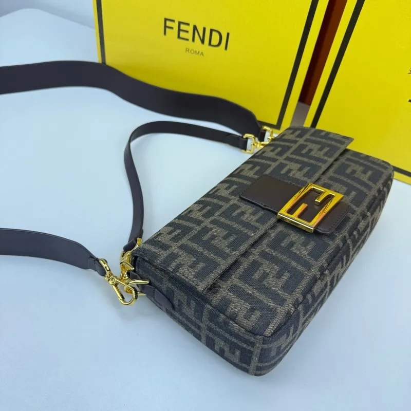 Fendi Baguette Shoulder Bag 680279 Brown - Image 4