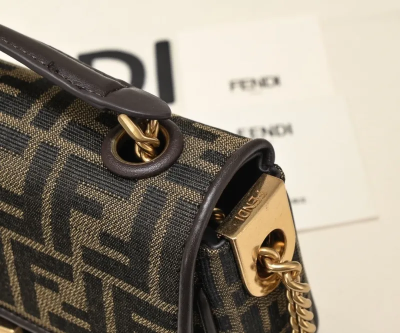 Fendi Baguette FF Monogram Shoulder Bag - Image 4