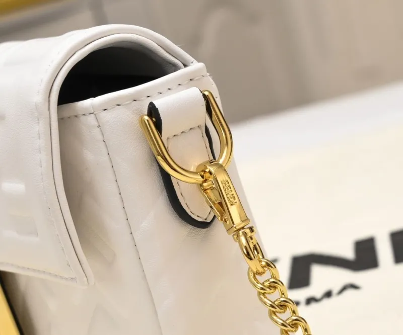 Fendi White Baguette Crossbody Bag - Image 6