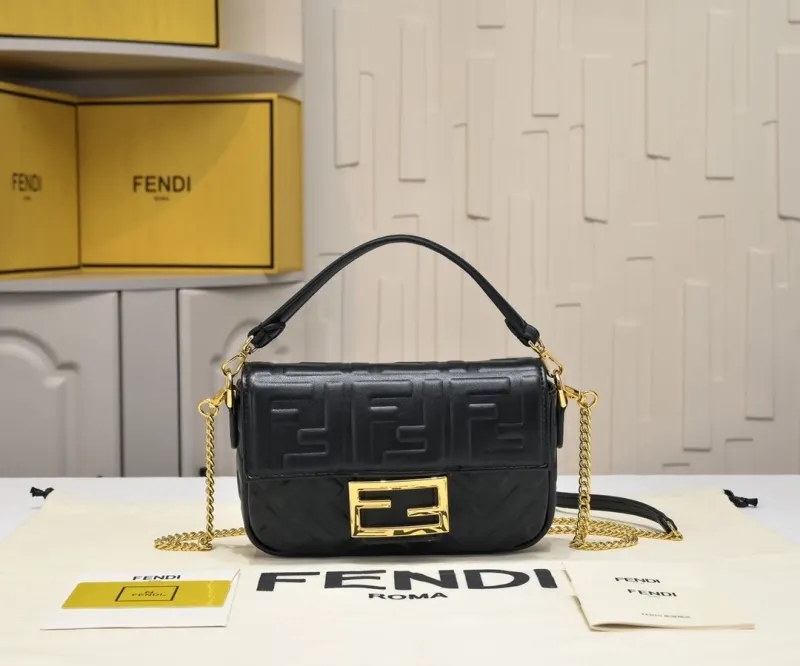 Fendi Black Baguette Shoulder Bag