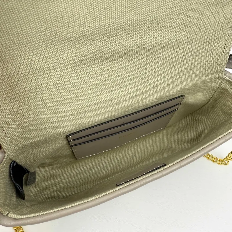 Fendi Gray Baguette Crossbody Bag 8816 - Image 7