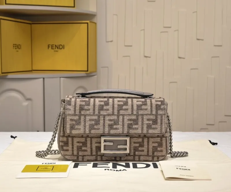 Fendi Baguette Shoulder Bag Beige FF Monogram SKU 76