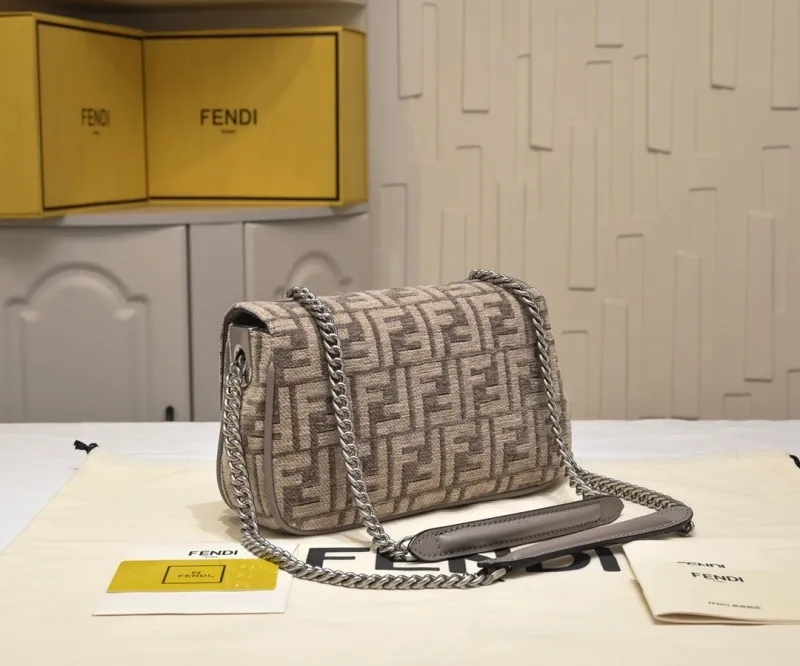 Alternative view of Fendi Baguette Shoulder Bag Beige FF Monogram SKU 76