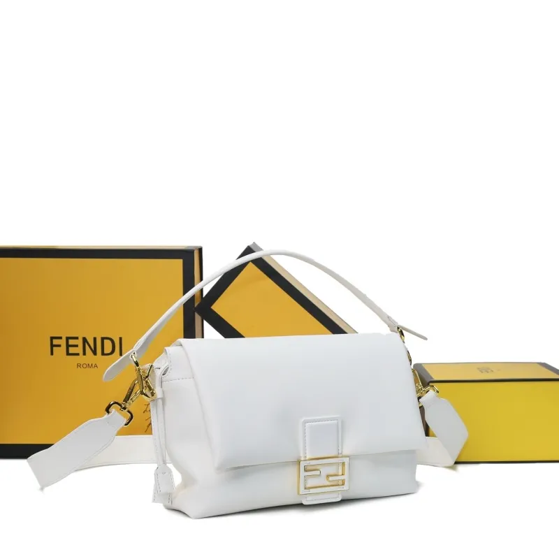 Alternative view of Fendi White Baguette Shoulder Bag