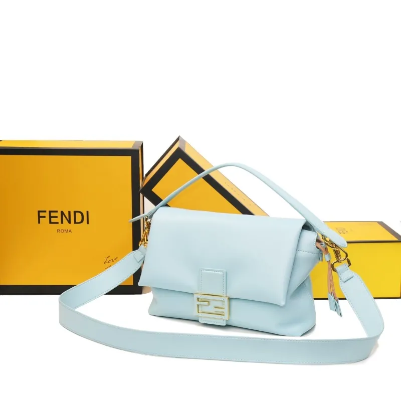 Fendi Light Blue Baguette Shoulder Bag 78 - Image 5