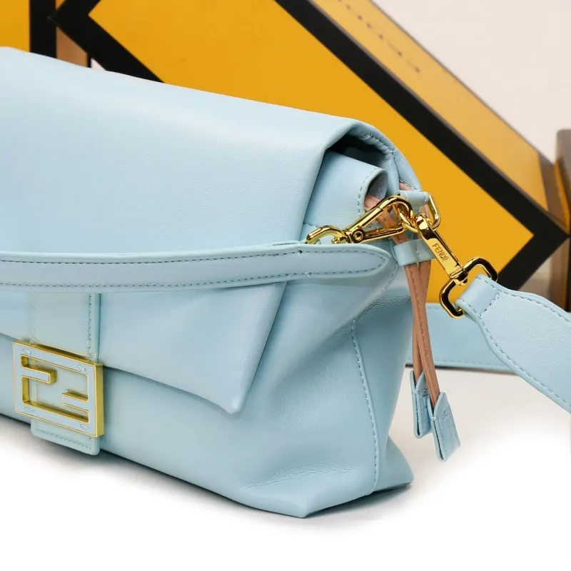 Fendi Light Blue Baguette Shoulder Bag 78 - Image 7