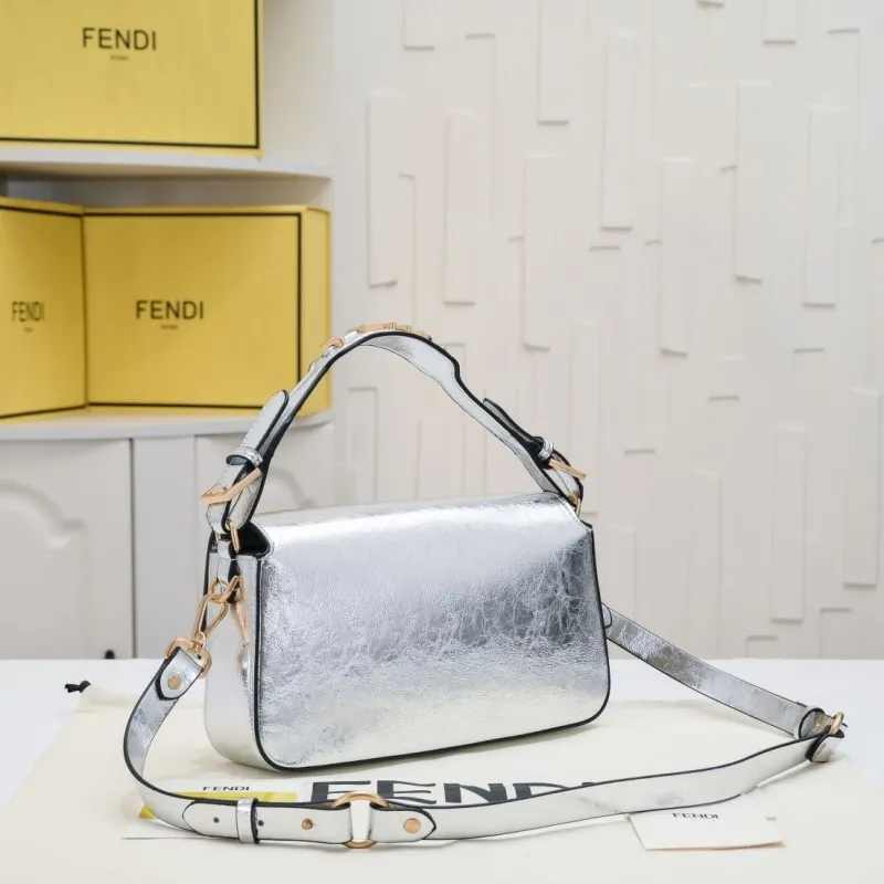 Alternative view of Fendi Silver Baguette Shoulder Bag