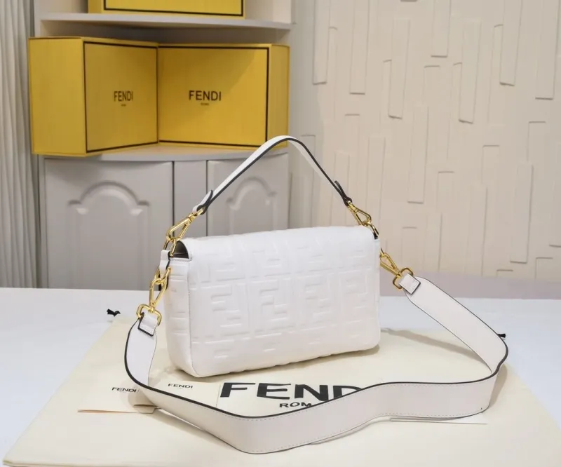 Alternative view of Fendi White Baguette Shoulder Bag