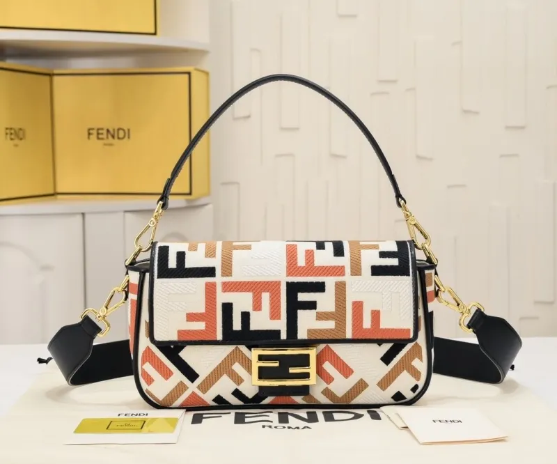 Fendi Multicolor FF Baguette Shoulder Bag