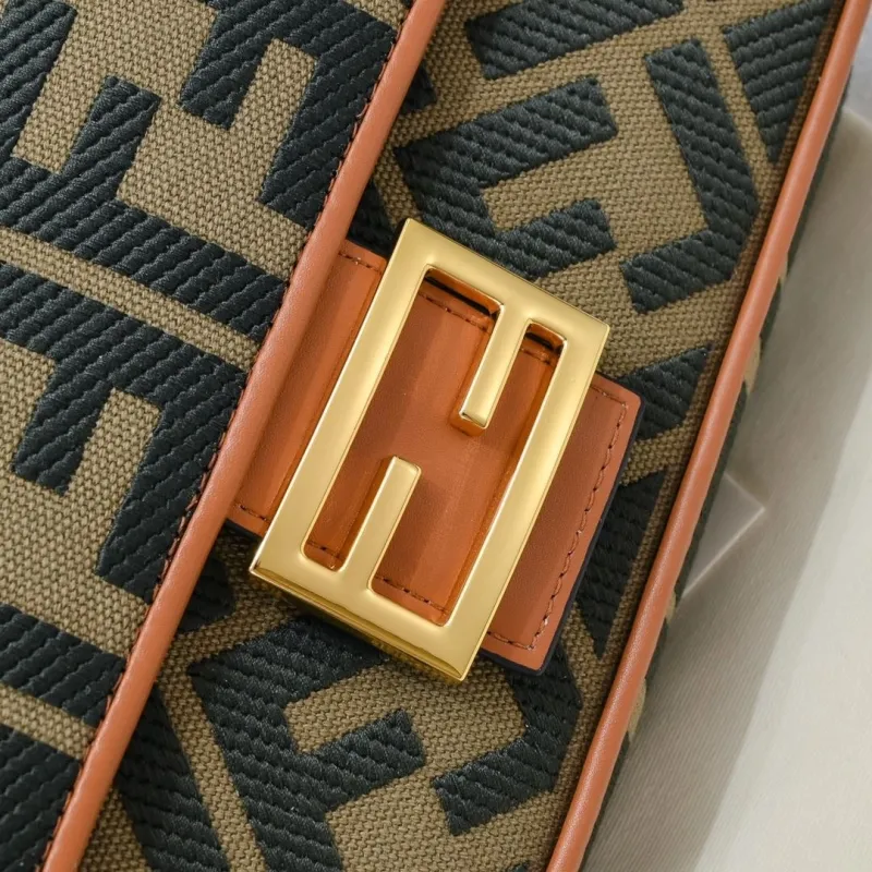 Fendi Baguette FF Monogram Shoulder Bag - Image 4