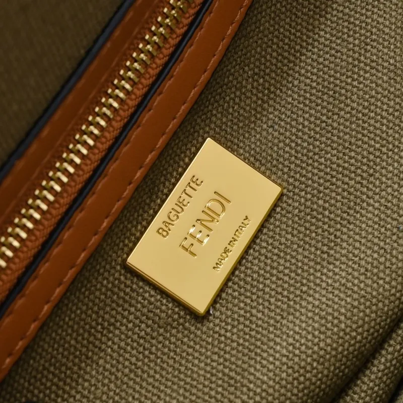 Fendi Baguette FF Monogram Shoulder Bag - Image 8