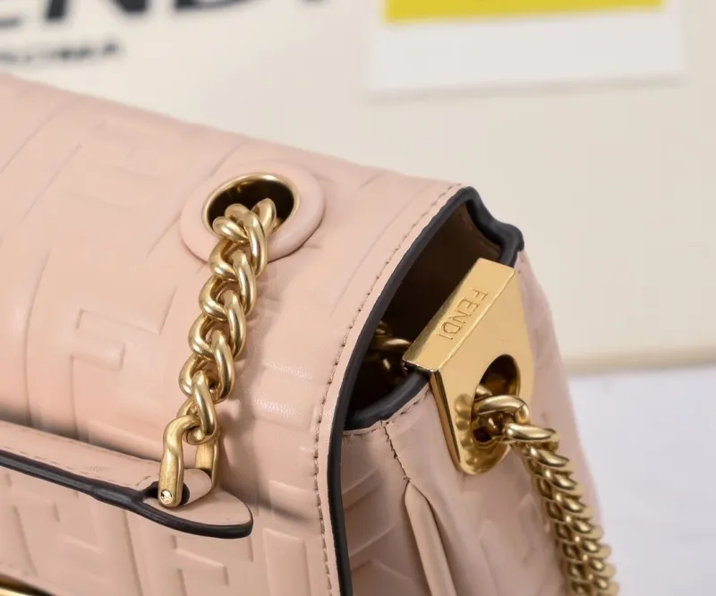 Fendi Light Pink Baguette Chain Shoulder Bag - Image 4