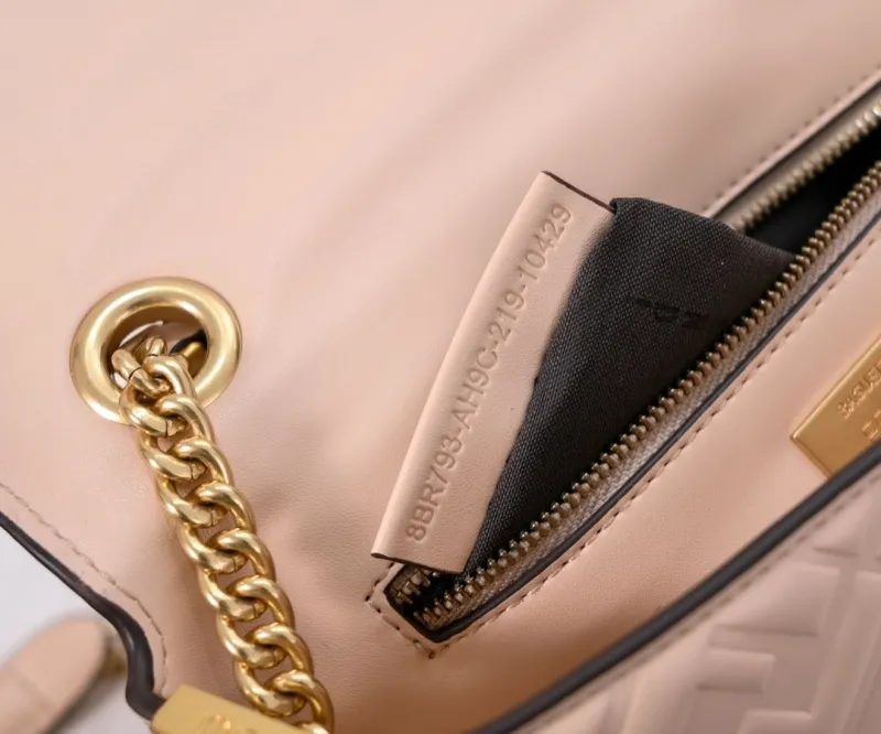 Fendi Light Pink Baguette Chain Shoulder Bag - Image 8