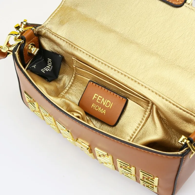 Fendi Brown Baguette Crossbody Bag - Image 8