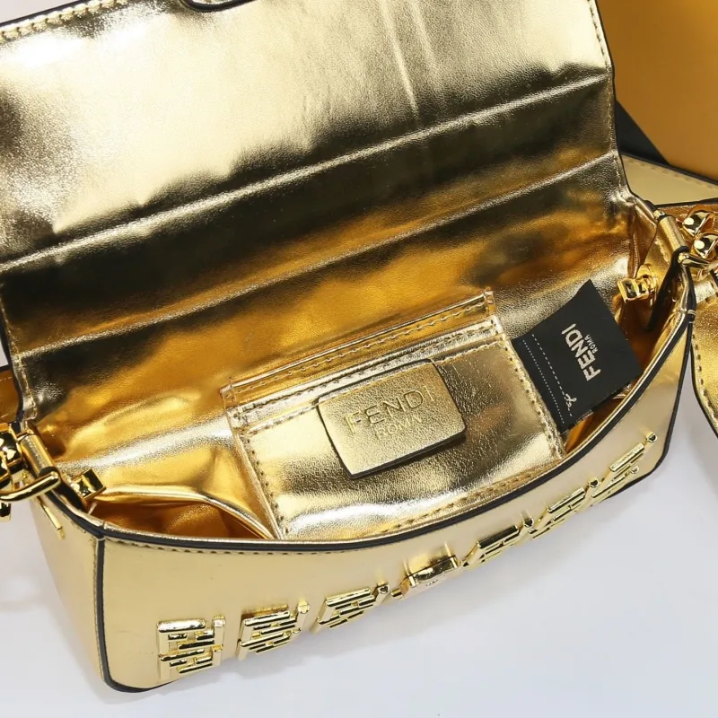 Fendi Gold Baguette Shoulder Bag 106 - Image 8