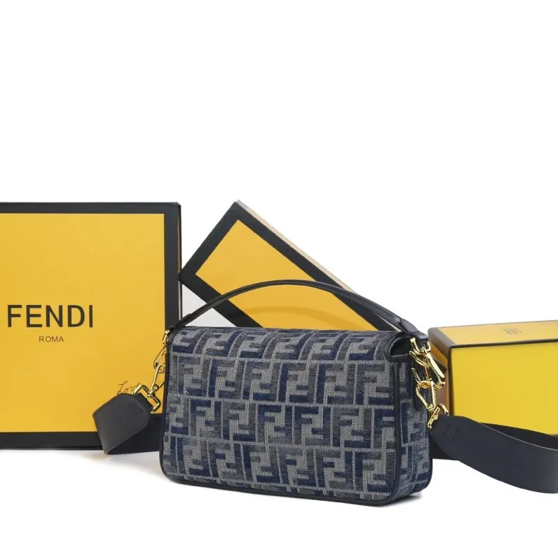 Fendi FF Pattern Baguette Shoulder Bag - Image 3