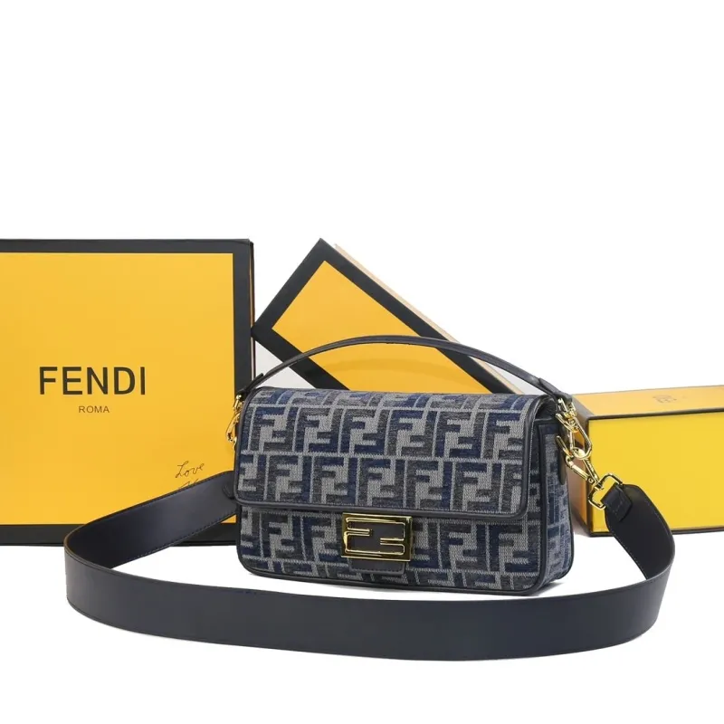 Fendi FF Pattern Baguette Shoulder Bag - Image 5