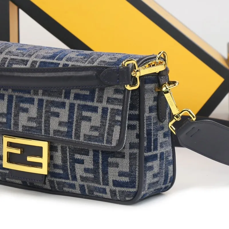 Fendi FF Pattern Baguette Shoulder Bag - Image 7