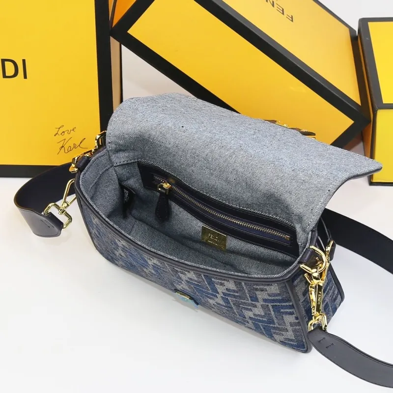 Fendi FF Pattern Baguette Shoulder Bag - Image 9
