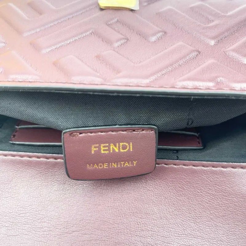 Fendi Burgundy Baguette Chain Shoulder Bag 8846 - Image 8