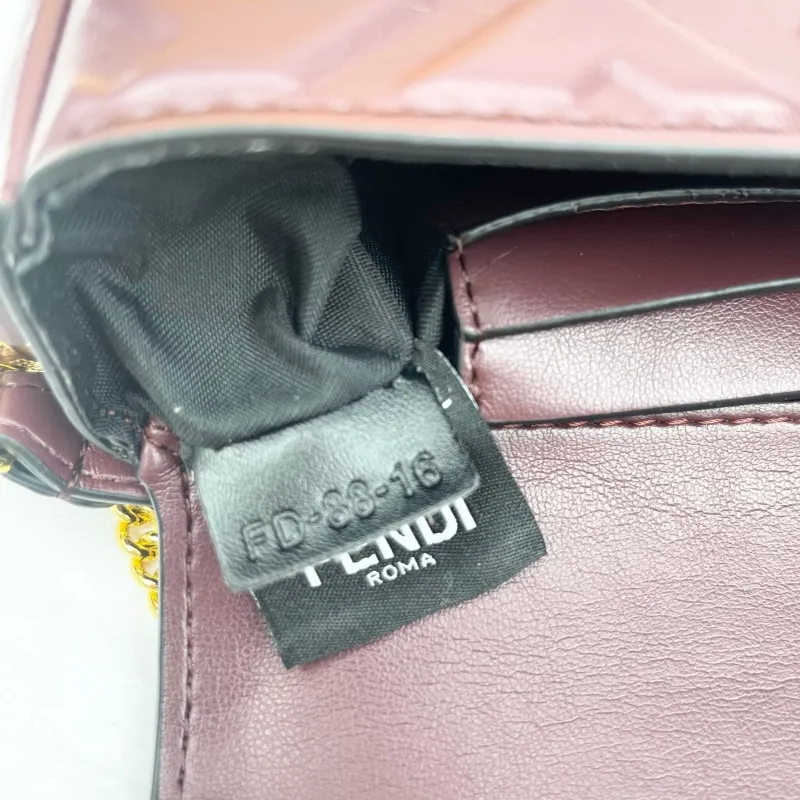 Fendi Burgundy Baguette Chain Shoulder Bag 8846 - Image 9