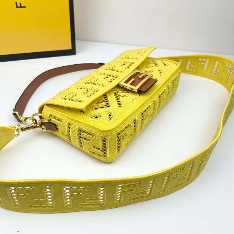 Fendi Yellow Baguette Bag Style 8822 - Image 4