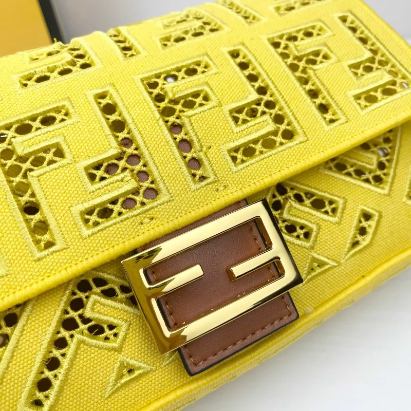 Fendi Yellow Baguette Bag Style 8822 - Image 5