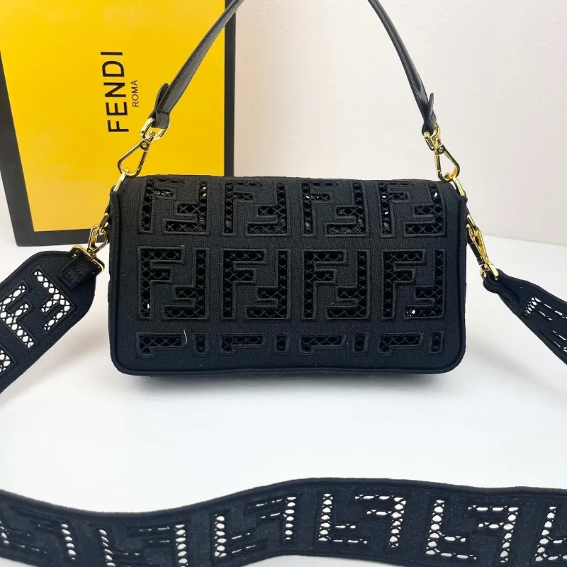 Fendi Black Baguette Crossbody Bag 8822 - Image 3