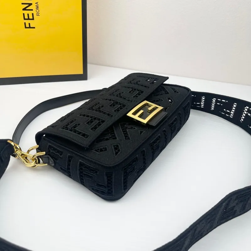 Fendi Black Baguette Crossbody Bag 8822 - Image 4