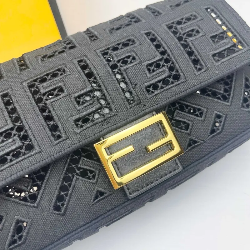 Fendi Black Baguette Crossbody Bag 8822 - Image 5