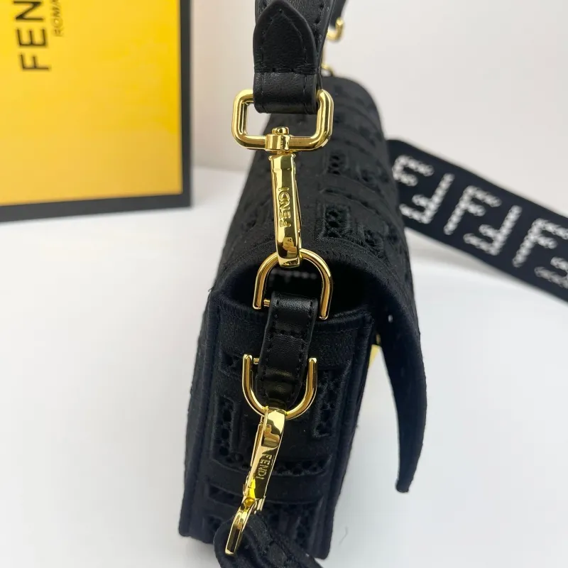 Fendi Black Baguette Crossbody Bag 8822 - Image 6