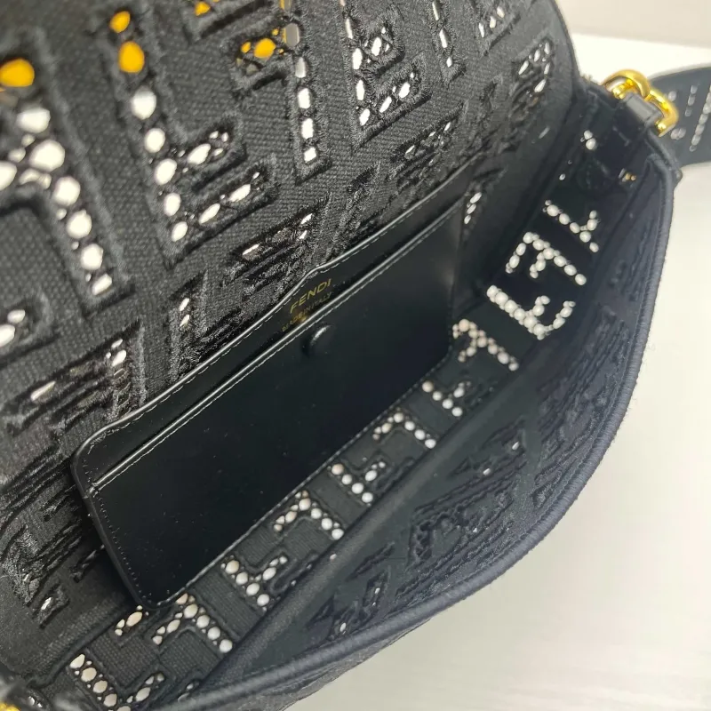 Fendi Black Baguette Crossbody Bag 8822 - Image 7