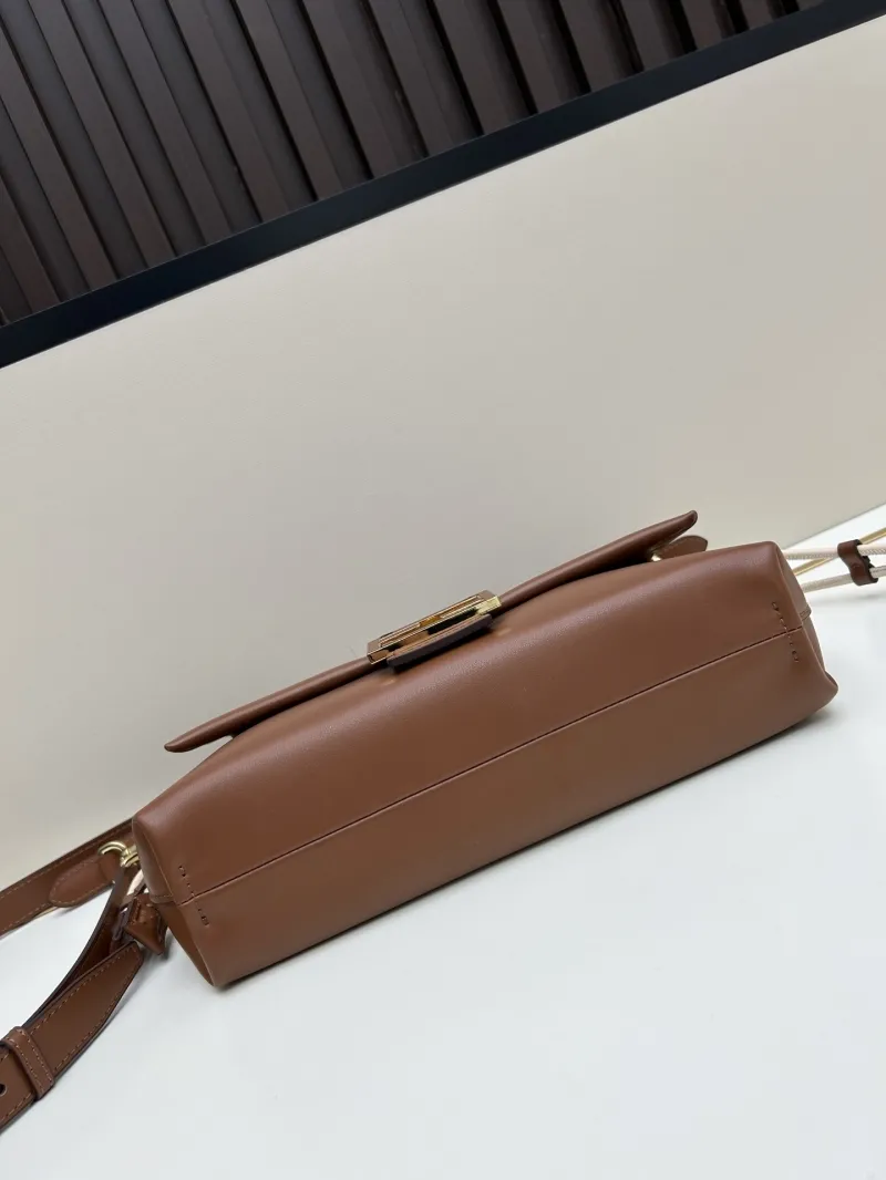 Fendi Brown Leather Shoulder Bag 08899 - Image 5