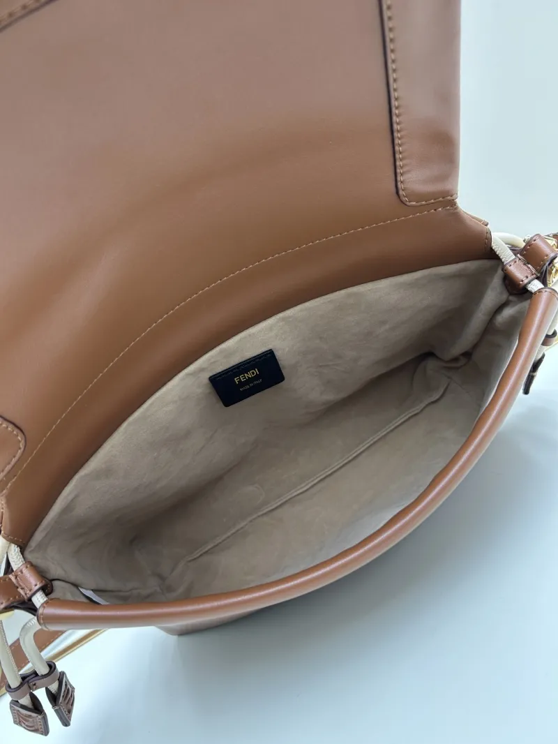 Fendi Brown Leather Shoulder Bag 08899 - Image 7