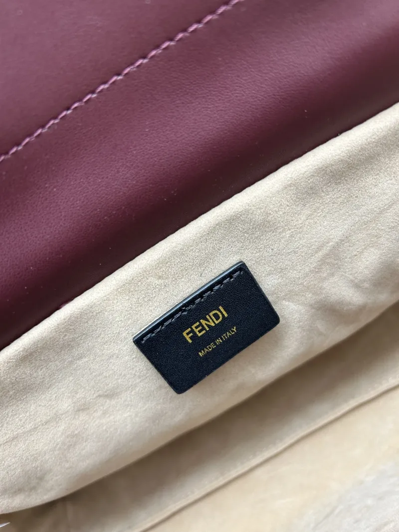 Fendi Burgundy Leather Shoulder Bag 08899 - Image 8