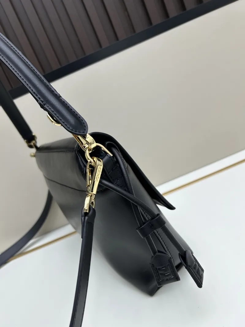 Fendi Black Leather Shoulder Bag 08899 - Image 3