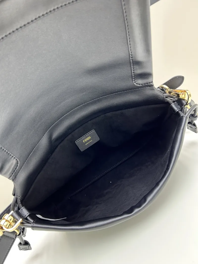 Fendi Black Leather Shoulder Bag 08899 - Image 7