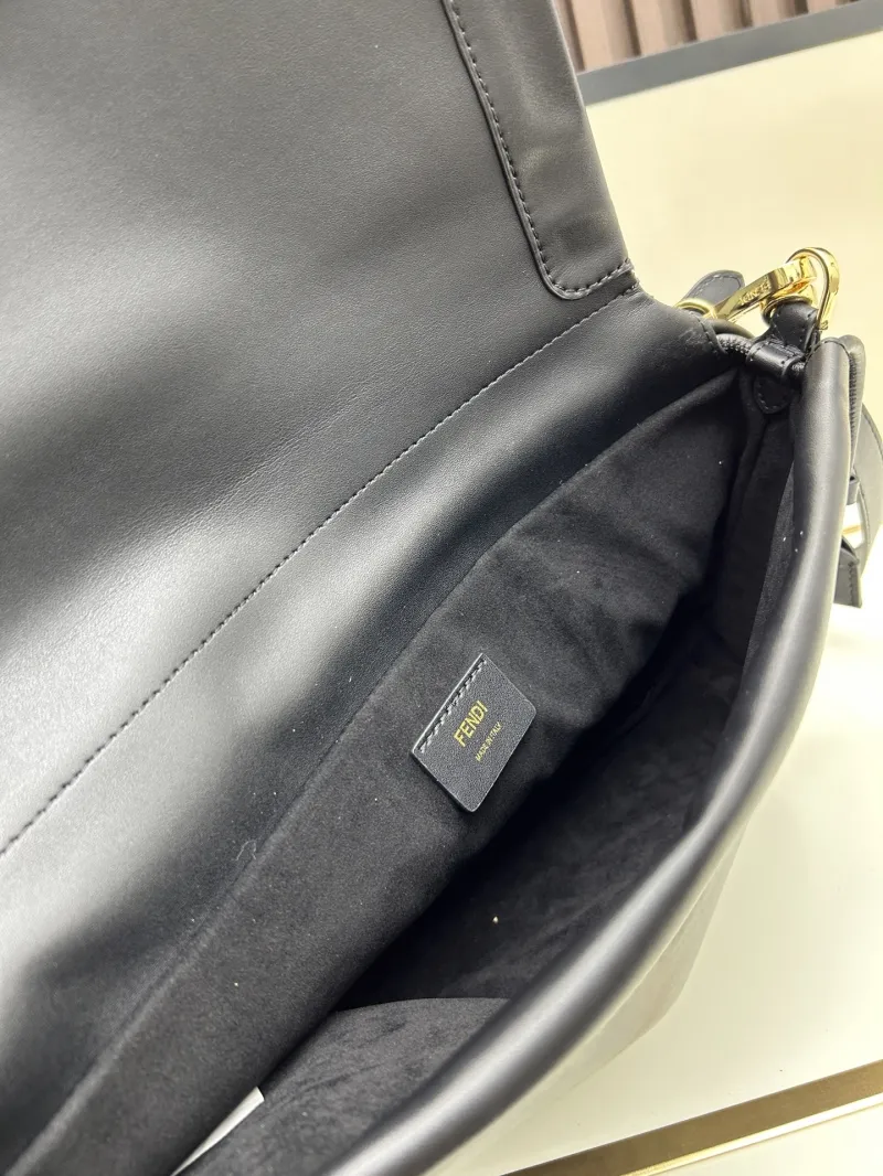 Fendi Black Leather Shoulder Bag 08899 - Image 8