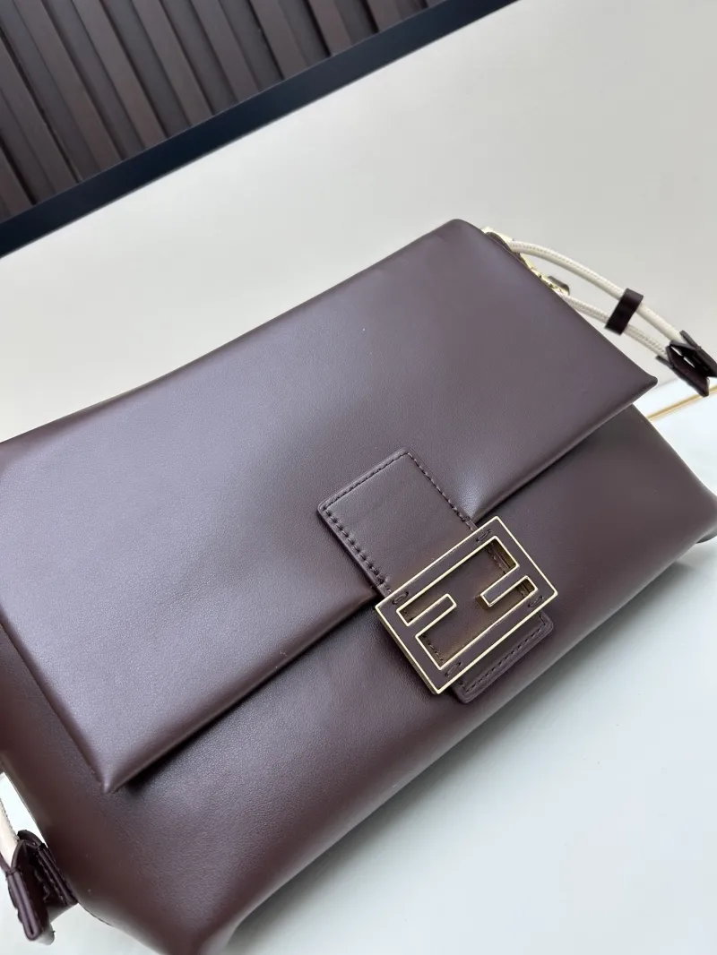 Fendi Dark Brown Baguette Shoulder Bag 08899 - Image 4