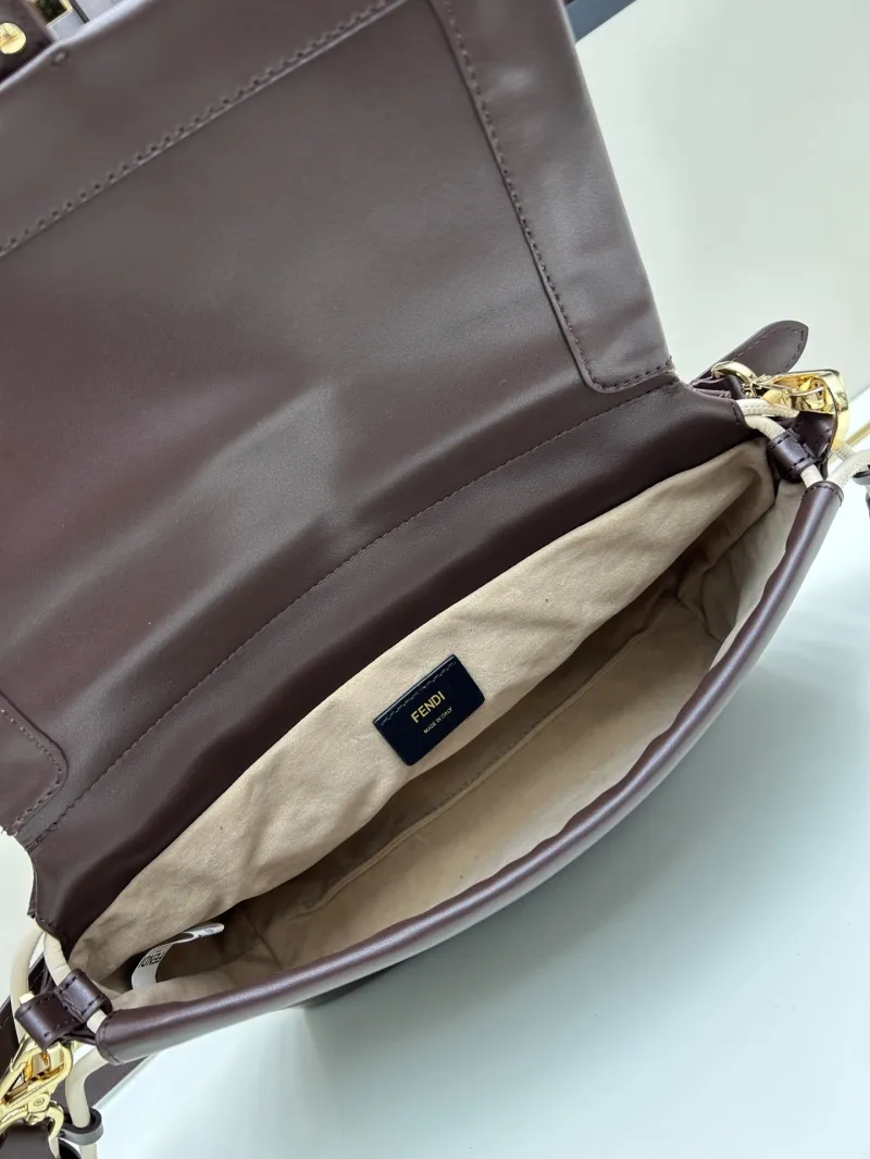 Fendi Dark Brown Baguette Shoulder Bag 08899 - Image 7
