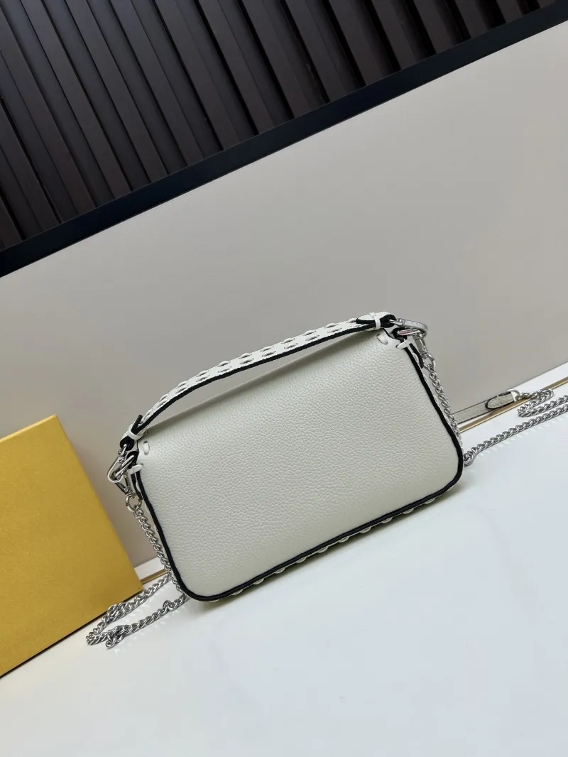 Fendi Off-White Baguette Crossbody Bag - Image 3