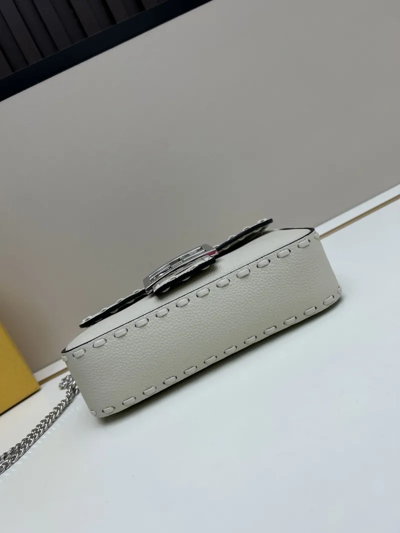 Fendi Off-White Baguette Crossbody Bag - Image 6