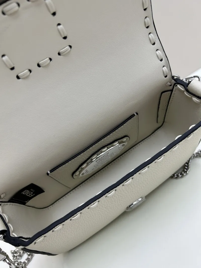 Fendi Off-White Baguette Crossbody Bag - Image 8